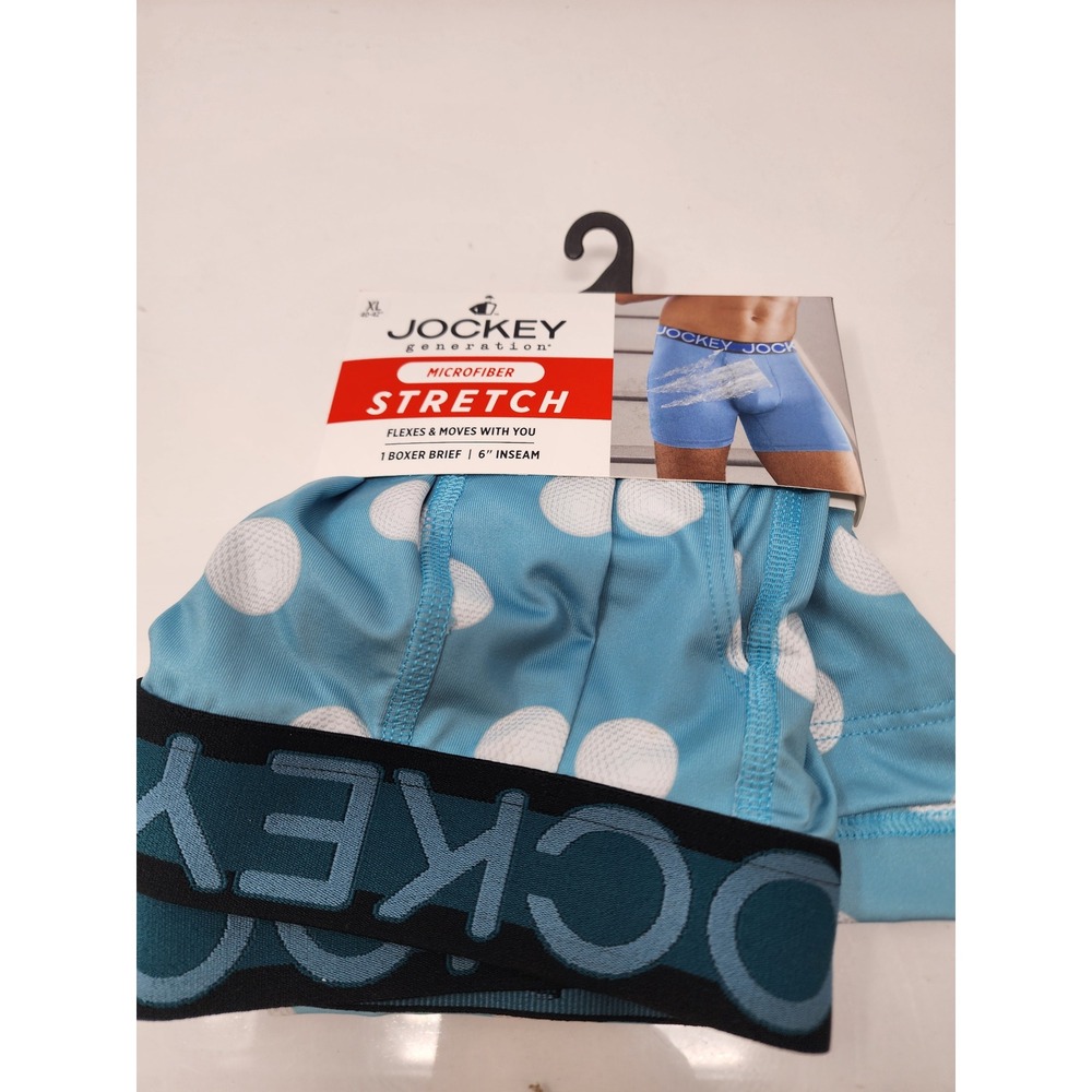 Jockey Generation Mens Microfiber Boxer Briefs Blue Polyester Athletic Size XL